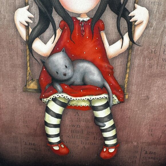 Santoro's Gorjuss iPad Tablet Computer Cover 7.5"x10" Animae Art Girl Swing Cat - Picture 5 of 12